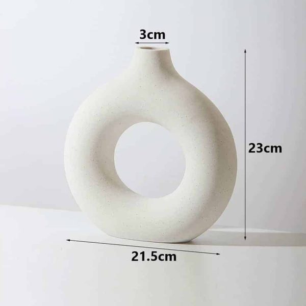 Vase bohème donut blanc grand dimension