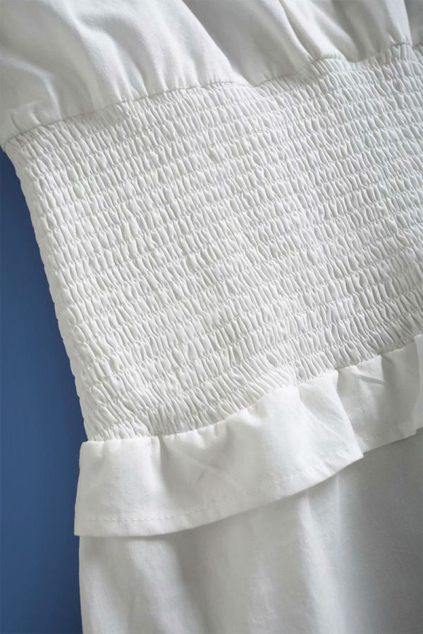 Robe chemise blanche - Vue detail milieu